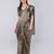 Bronze polyester woven design saree with blouse