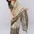 Beige polyester woven design saree with blouse