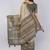 Beige polyester woven design saree with blouse