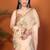 Cream organza printed saree with blouse