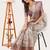 Off white polyester printed saree with blouse