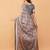 Grey polyester printed saree with blouse