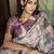 Purple polyester printed saree with blouse