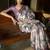 Purple polyester printed saree with blouse