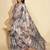 Purple polyester printed saree with blouse