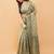 Olive polyester woven design saree with blouse