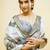 White polyester printed saree with blouse