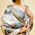 White polyester printed saree with blouse