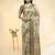 White polyester printed saree with blouse