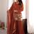 Dusty pink color roman silk dori zari sequence embroidered work suit set stitched