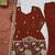 Dusty pink color roman silk dori zari sequence embroidered work suit set stitched