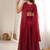 Dark rani pink color crunchy silk embroidered work crop top Palazzo dupatta set 