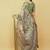 Olive polyester printed saree with blouse
