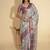 Multicolor polyester printed saree with blouse