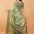 Olive polyester printed saree with blouse