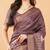 Purple polyester woven design saree with blouse
