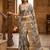 Grey polyester printed saree with blouse
