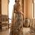 Grey polyester printed saree with blouse
