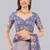 Lavender polyester printed saree with blouse