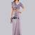 Lavender polyester printed saree with blouse