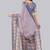 Lavender polyester printed saree with blouse