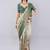 Off white polyester printed saree with blouse