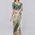 Off white polyester printed saree with blouse