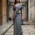 Grey linen woven design saree with blouse