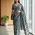 Grey linen woven design saree with blouse