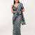 Grey linen woven design saree with blouse