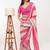 Pink linen printed saree with blouse