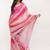 Pink linen printed saree with blouse