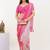 Pink linen printed saree with blouse