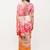 Pink linen printed saree with blouse