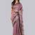 Purple polyester woven design saree with blouse