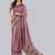 Purple polyester woven design saree with blouse