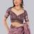 Purple polyester woven design saree with blouse