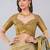Beige polyester printed saree with blouse