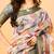 Multicolor polyester printed saree with blouse