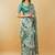 White polyester printed saree with blouse