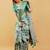White polyester printed saree with blouse