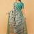 White polyester printed saree with blouse