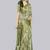 Olive polyester printed saree with blouse