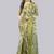 Olive polyester printed saree with blouse