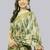 Olive polyester printed saree with blouse