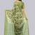 Olive polyester printed saree with blouse