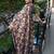 Navy blue polyester printed saree with blouse