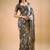 Multicolor polyester printed saree with blouse