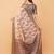 Off white polyester printed saree with blouse