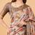 Off white polyester printed saree with blouse